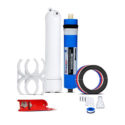 LiquaGen - 150 GPD Water Saver Upgrade Kit - Aquarium Reef/Reverse Osmosis Membrane + Full Membrane Housing Kit | RO Water Purification Replacement Filter Kit for Under Sink or Countertop Use