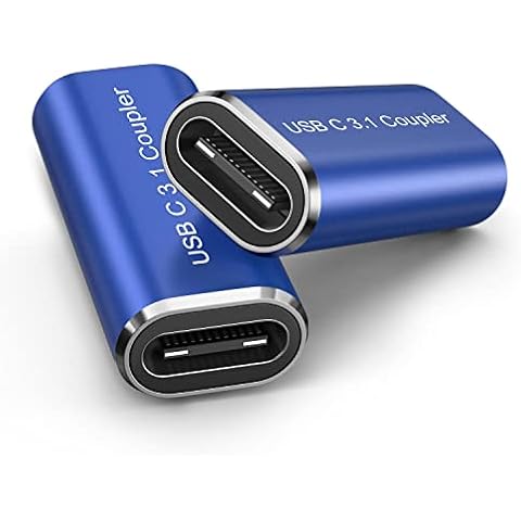 USB C Female to Female Adapter, 2 Pack USB 3.1 C Female to Female Coupler Adapter, Supports Charging and Data Transfer Extension Connector for Laptop,Tablet, Mobile Phone and More Cover