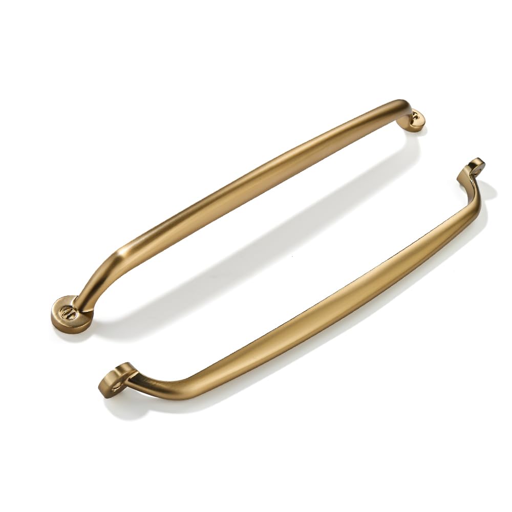 KHTUMEWARE 1-Pack Appliance Handle Pull 12 in (305mm) Cabinet Pulls - Heavy-Duty Solid Warm Brass Handles for Kitchen Cabinets, Drawers & Dressers (11 Sizes & 11 Finishes Available) image