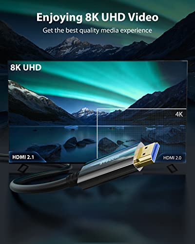 Image of Stouchi 8K HDMI Cable Fiber Optic 50ft, 48Gbps Long Ultra High Speed HDMI Cable, CL3 Rated in-Wall, 10K 8K60Hz 4K120Hz, Dynamic HDR eARC HDCP 2.2&2.3 Compatible for PS5 Desktop and More