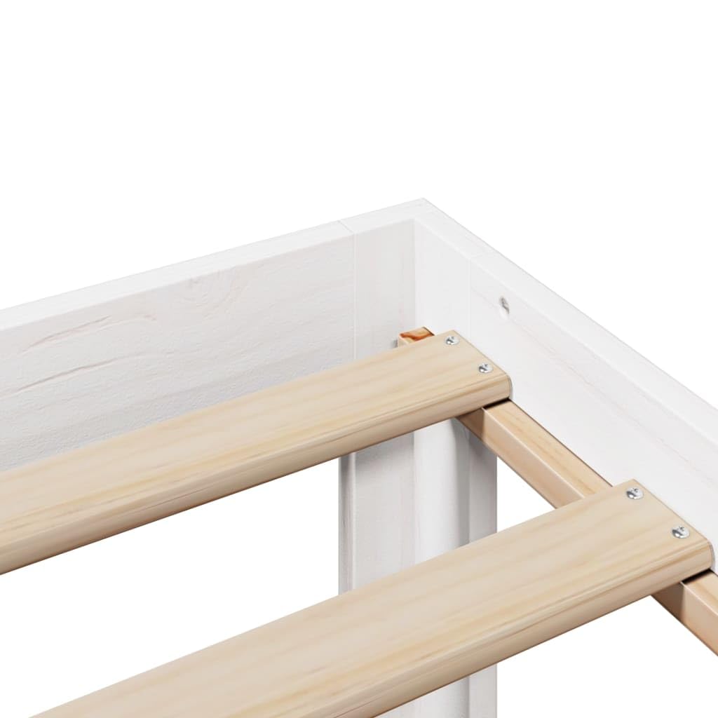 vidaXL Letto Libreria senza Materasso Bianco 140x190 cm Legno di Pino