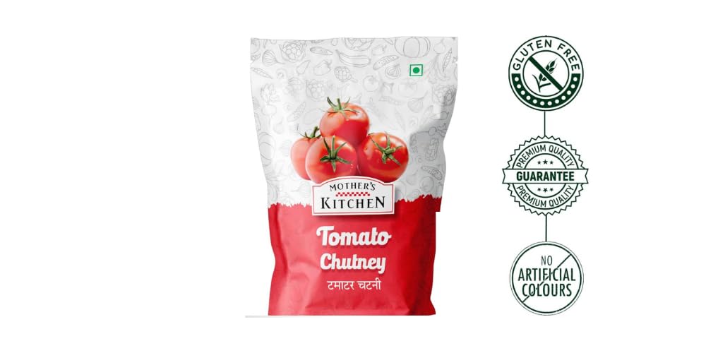 poorehitemore Mother's Kitchen Tomato Chutney Pack 180g Leak-Proof Pouch