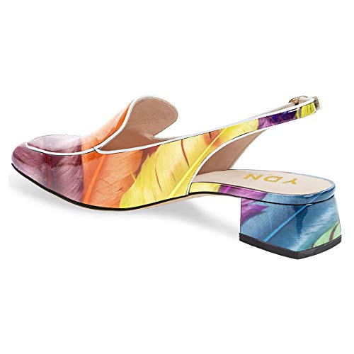 Image of YDN Women Closed Square Toe Block Low Heels Slingback Formal Loafer Dressy Shoes Office Lady Pump Size 4-15 US