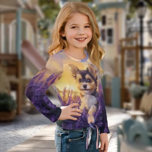 Tshirts for Kids Girls 5-12 Years Cute Fall Clothes Lightweight Tops3