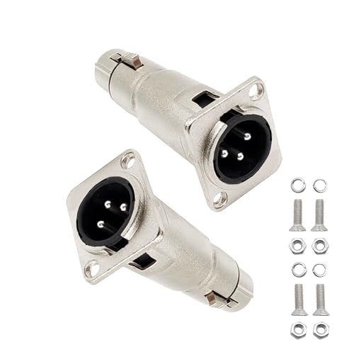 Adaptador XLR macho a hembra panel 2 unidades miniatura 5