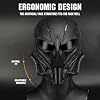 Airsoft Skull Full Face Protective Mask,Gray Lens for Cs Wargame Halloween Cosplay Costume PartyTactical Airsoft Mask (Black)
