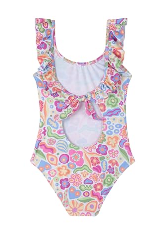 Image of Gottex Kids Under The Sea Square Neck Ruffle One Piece Swimsuit Chlorine Fade Resistant and Built-in UPF UV Protection