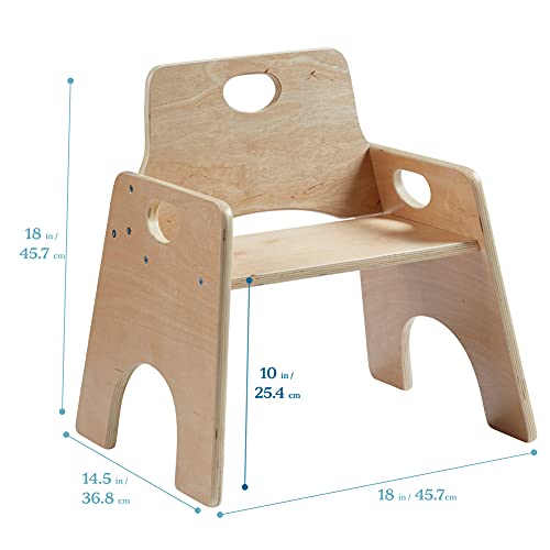 Ecr4Kids Chair, 10", Natural #TOP1