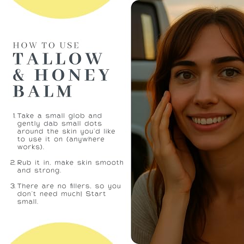 Vanman's Tallow and Honey Balm (3 Pack) - Tallow Face Moisturizer with Pure Grass-Fed/Finished Beef Tallow for Skin and Essential Oils, Organic Raw Honey and Beeswax, Cold Pressed Olive Oil - 2 oz