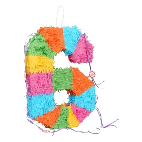 Fax Potato Number 6 Pinata | Party Accessory Decoration | 35 x 7.5 x 50cm - Green Cover