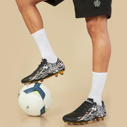 Image of AVANT Men's HustleX Football Shoes - Cushioned Insoles, Anti Skid with Rubber Studs, Lightweight Turf Football Shoes