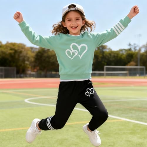 Image of OLMRJKD Kids Toddler Girls Clothes Figure Graphic Drop Shoulder Top Pullover Spotted Print Pants Fall Winter Outfit Set