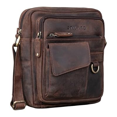 STILORD "Ryan" Borsa a Tracolla in Pelle per Uomo | Piccola Borsa Vintage per iPad 9,7 Pollici | Borsa a Spalla in Vera Pelle Colore:zamora - marrone