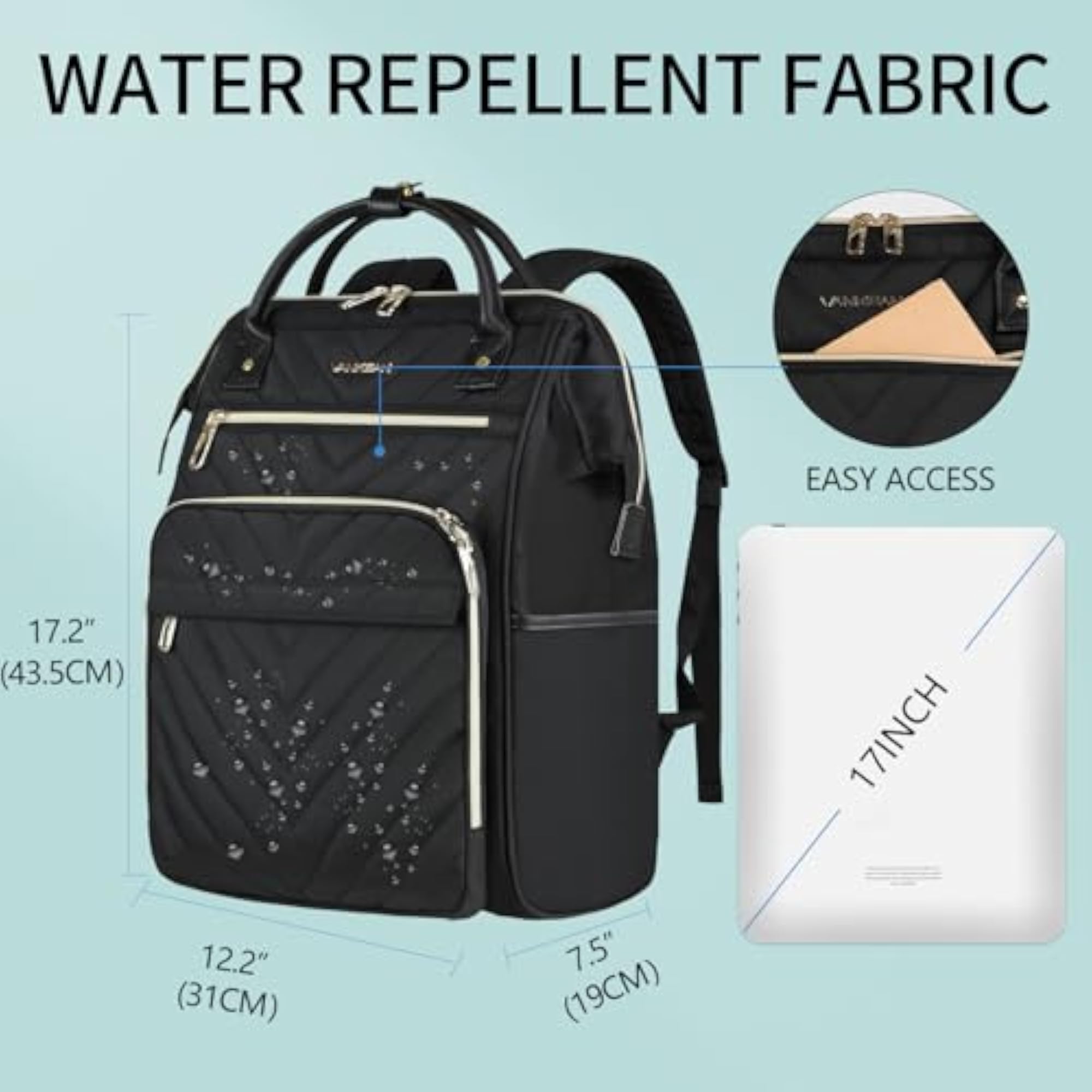 17.3 Inch Laptop Backpack for Women, Large Capacity