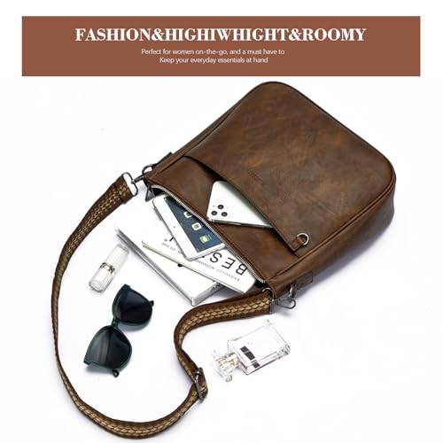 Image of 2PCS /Set Crossbody Bags for Women,Vegan Leather Hobo Purse Wallet For Women Set,Shoulder Bags With 2 Adjustable Strap