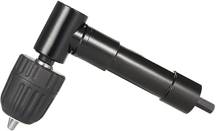 90 Degree Black Right Angle Electric Drill Corner Tool Aluminum Alloy Turning Tool Iron Chuck Adapter Narrow Space Drilling Tool(Plastic)