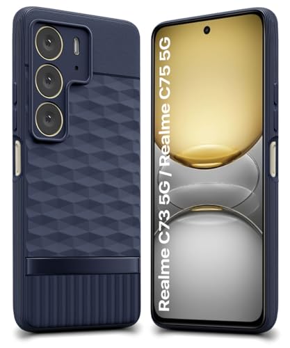 Image of WOW IMAGINE Back Cover for Realme C75 | Realme C73 | Narzo 80 lite 5G | P3 Lite 5G | with Hexa Cube Design | Ultra Slim Soft Rubberised Case | Inner Velvet Fabric | Matte Silicone Flexible Case - Blue
