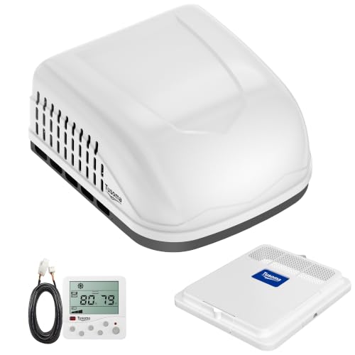 TUSOMA 18000 BTU RV AC Unit, RV Air Conditioner with Heat Pump, Non-Ducted Rooftop Camper AC, 110-120V Quiet Cooling & Heating for RV, Travel Trailer, Fifth Wheel & Food Truck, Easy Install, White