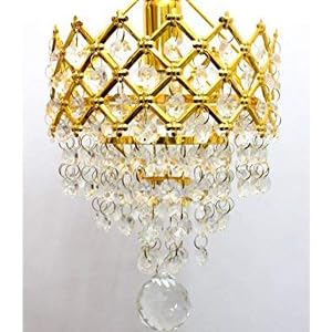 Round 15 Watts Crystal Chandelier Jhoomer Ceiling Hanging Lamp For Home And Office (Golden)(Ac/Dc)-image-23