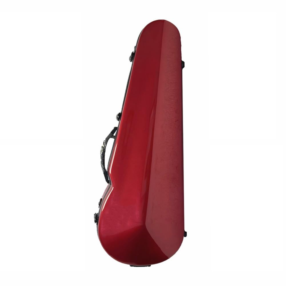 15-17 Zoll Bratschenkoffer, Karbonfaser, wasserdicht, stoßfest, Bratschenkoffer, verstellbar für 15, 16, 17 Zoll, Hartschalen-Bratschenkoffer mit Tragegurten(Red)