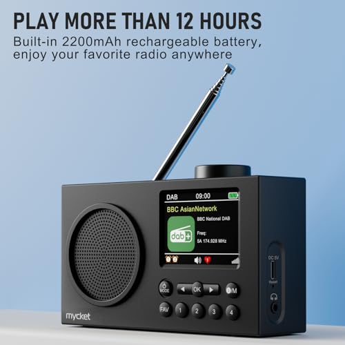 Mycket Tragbares DAB/DAB+ Radio, UKW Digital Radio mit 2025 Neuesten Signalempfängertechnologie, FM...