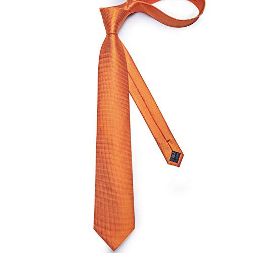 Image of DiBanGu Mens Solid Color Tie and Pocket Square Set Woven Silk Plain Necktie & Handkerchief for Men Wedding Party Formal