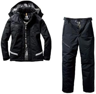 【BURTLE】バートル 防水・防寒ジャケット 7610-ku/防水・防寒パンツ7612-ku 防寒着上下セット 【M~5Lサイズ】 u-style プリント入りハンカチ付き