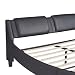 Moimhear Polsterbett 140 * 200cm Kunstlederbett mit Ambient Light Bettgestell mit Lattenrost