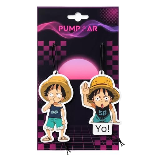 Image of PumpCar 2 pieces Luffy kid double-sided hanging Japanese anime cherry-scented One Piece car air freshener Cool anime hanging air fresheners for rearview mirror Car Interior Accessories Household Gifts