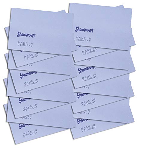 The Original Shamwow Mini - Super Absorbent Multi-purpose Cleaning Shammy (Chamois) Towel Cloth, Machine Washable, Will Not Scratch, Blue (16 Pack)
