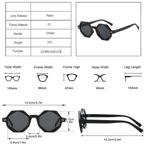 Lunettes de soleil rétro polygonales pour protéger vos yeux avec style - 7