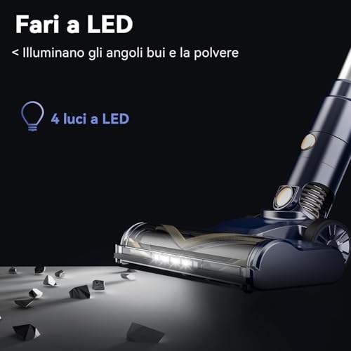 YISORA Aspirapolvere con Filo, Scopa Elettrica con filo 6 in 1 Aspirapolvere e Aspira Briciole, 23kPa 600 W, Lunghezza Cavo 6m, Senza sacco, per Pavimenti duri, tappeti, peli di Animali Domestici (I8 - Immagine 2