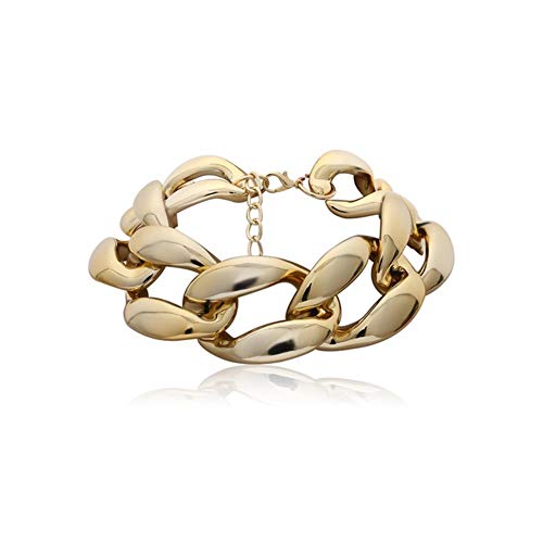 LHYLHY Rock-Ketten-Halskette Männer Steampunk Damen Accessoires Cuban Twist Big Dick Halskette Frauen-Abschlussball Schmuck (Metal Color : Bright Gold) Cover