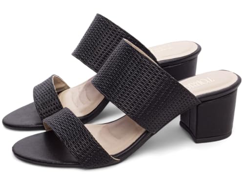 Sandália Tamanco Feminino Salto Médio Baixo Bloco Grosso 5cm Torricella (Preto, BR, Adulto, Numérico