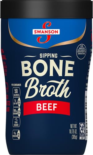 Image of Swanson Sipping Beef Bone Broth, 10.75 oz Microwavable Cup (Pack of 2)