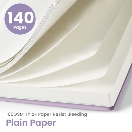 Image of Taja Blank Spiral Journal Notebook for Women & Men, 140 Pages, Sketch Book, Plain Notebook for Drawing & Sketching, Journals for Creative Writing, A5(5.7 inch x 7.9 inch) - Purple