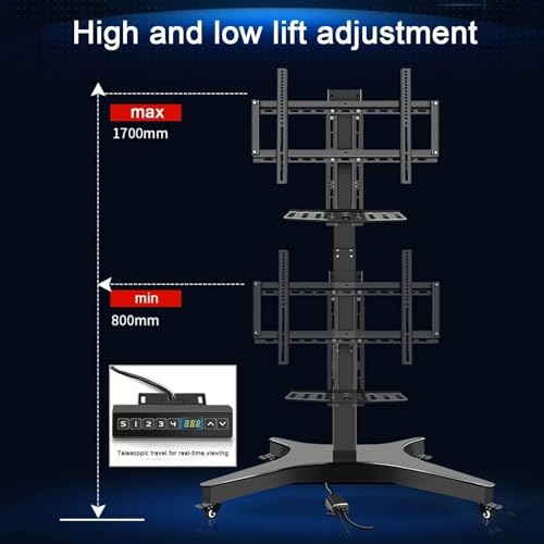Soporte móvil para TV con ruedas y elevador eléctrico miniatura 4