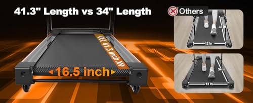Image of Folding Treadmill 3.5 Horsepower Capacity LED Display Foldable Walking Pad Treadmill