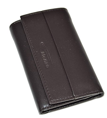 Preisvergleich Produktbild Menzo Schlüsselmäppchen aus echten Rindsleder für 6 Schlüssel, Kreditkartenfächer, Münz und Scheinfach, Schlüsseltasche, Schlüsseletui (braun)