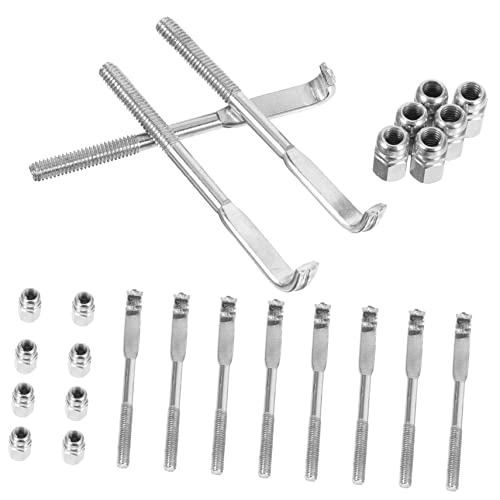 Toddmomy 24pcs Metal Banjo Hooks Durable Banjo Accessories for Vintage Modern Instruments Tension with Standard Nuts High Hardness