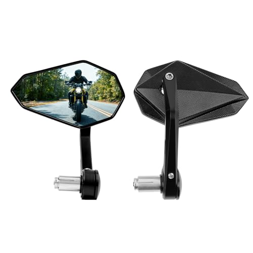 Image of DREAMIZER Motorcycle Bar End Mirrors Universal Rear View Mirrors for Motorcycles 7 /8 inch Handlebars, Compatible with Honda Grom, Yamaha, Kawasaki, Ducati, Suzuki