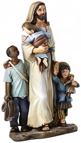 Miniatura 2 de Figura de decoración para el hogar cristiano pintada a mano de Michael Adams, 17,8 cm, Bienvenido al extraño