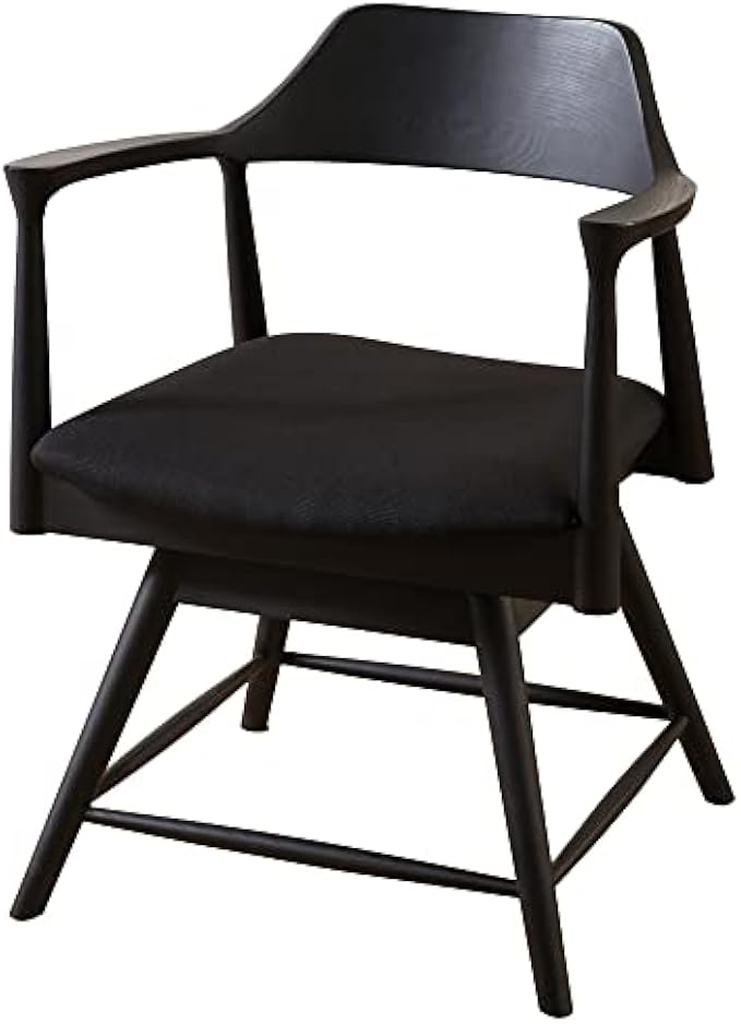 Seki Furniture 322401 Roger Rotating Dining Chair, Black, Seat Cloth, Black, Size: Width 21.9 x Depth 18.5 x Height 28.9 x Seat Height 16.5 inches (55.6 x 47 x 73.5