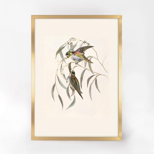 FRAMAI® Bilderrahmen 50x70 cm Gold MDF Umweltfreundlichem Rahmen mit Bruchsicheren Plexi, Aufhänger und Aufsteller – Ansicht 2