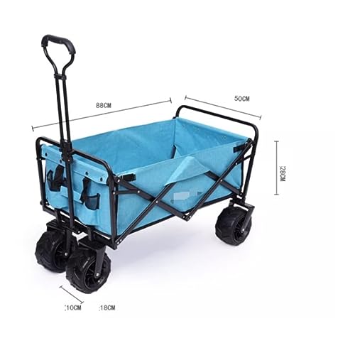 MHYSADGA Festivalwagen Campingwagen Gartenwagen Tragbarer Klappbarer Gartenwagen Wagen Hochleistungswagen Einkaufswagen Für Outdoor Camping Ziehwagen Mit 4 Rädern Strandwagen – Bild 3