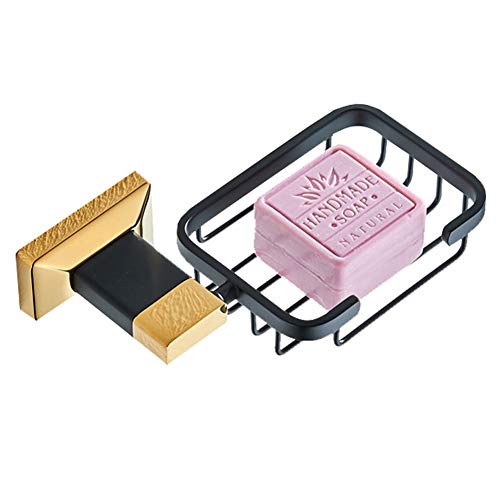 Accesorios de baño en latón oro negro de lujo y toallero de pared moderno