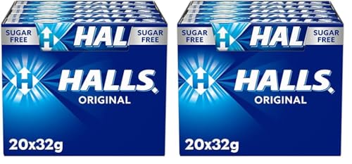Halls Eucalipto - Caramelo duro - Caja con 20 Sticks de 32 g (Paquete de 2)