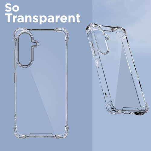 Image of Outlouders Back Cover for Samsung Galaxy M56 5G Clear Transparent PC + TPU Bumper Case with Raised Edges for Shockproof Protection(Transparent)
