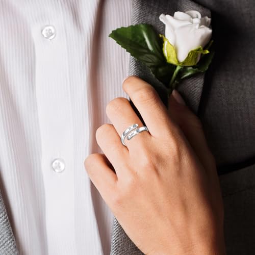 925 Sterling Silver Rings Singer Song Jewelry for Her Word Ring Inspired Music Lover Gifts Fans Gifts Wrap Open Ring Adjustable3