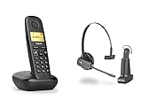 Teléfono inalámbrico Gigaset A270 con manos libres, básico y de máxima calidad, con Auriculares inalámbricos Plantronics C565.